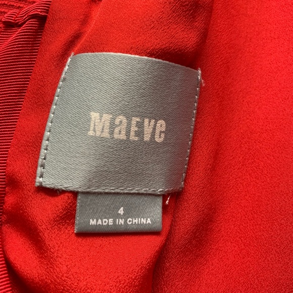 Anthropologie Maeve Lattice Neck Dress Red, sleeveless, size 4 - Picture 5 of 7